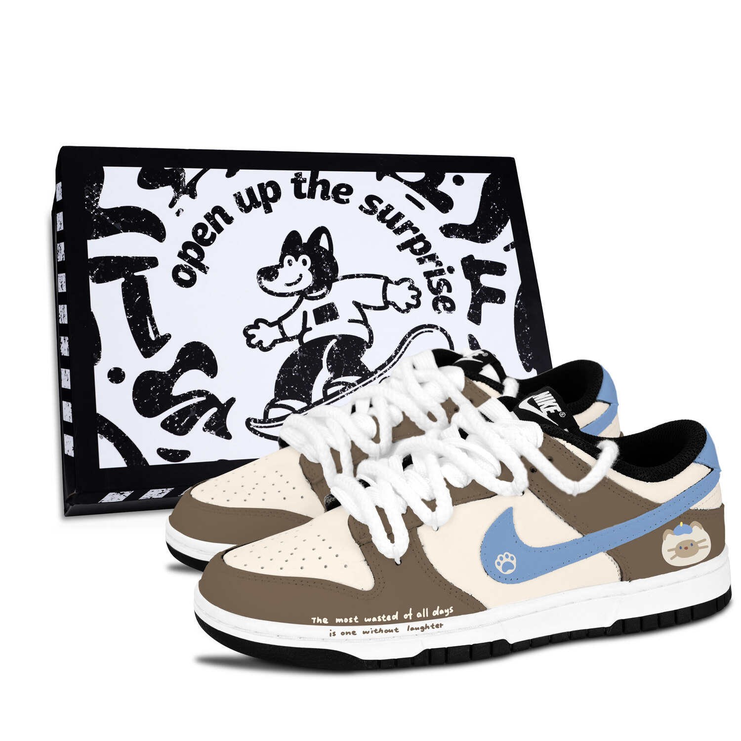 Nike Данк Блэк Уайт, Мяу Фан Браун Блю устойчивые к истиранию нескользящие низкие скейтбордские кроссовки унисекс - коричневый, цвет Brown
Nike Данк Блэк Уайт, Мяу Фан Браун Блю устойчивые к истиранию нескользящие низкие скейтбордские кроссовки унисекс - коричневый, цвет Brown