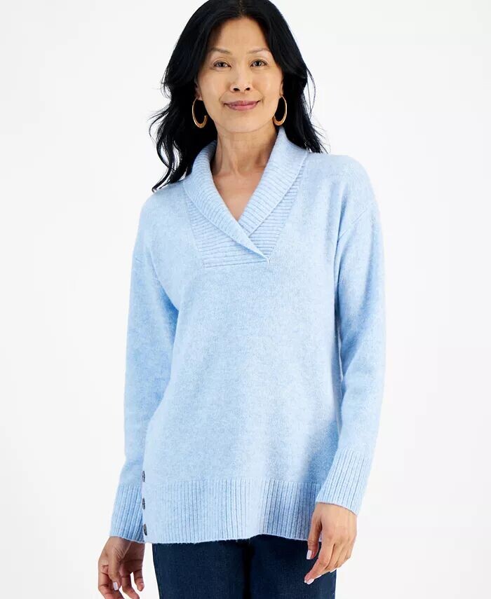 Женский свитер с шалевым воротником и пуговицами Style & Co, синий
Женский свитер с шалевым воротником и пуговицами Style & Co, синий