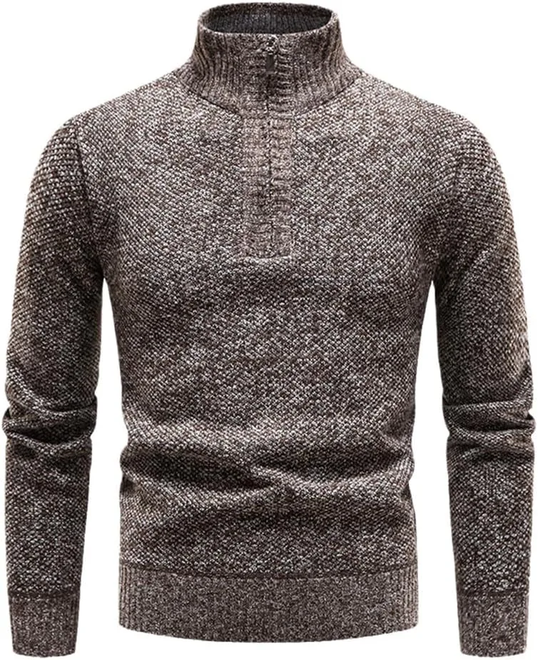 Зимний флисовый свитер-пуловер мужской, утепленный, с полумолнией
Зимний флисовый свитер-пуловер мужской, утепленный, с полумолнией