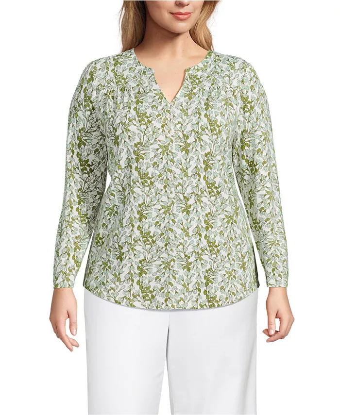 Женская туника больших размеров с длинным рукавом из лёгкого джерси с вырезом Lands' End, белый
Женская туника больших размеров с длинным рукавом из лёгкого джерси с вырезом Lands' End, белый