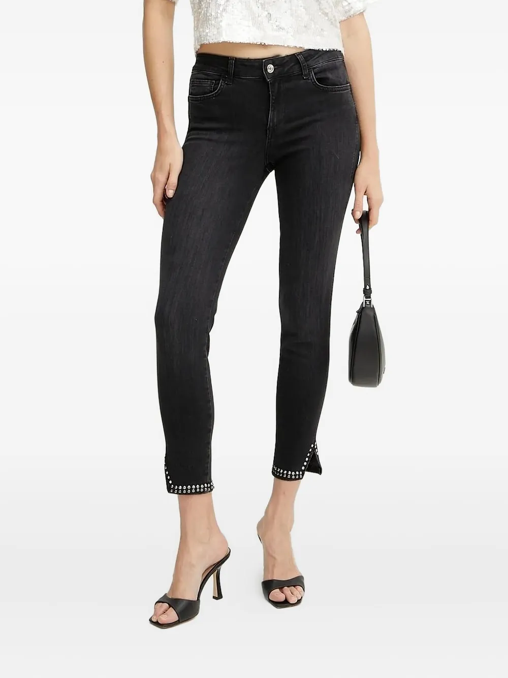 Джинсы с пятью карманами и декорированным подолом LIU JO, черный
Джинсы с пятью карманами и декорированным подолом LIU JO, черный