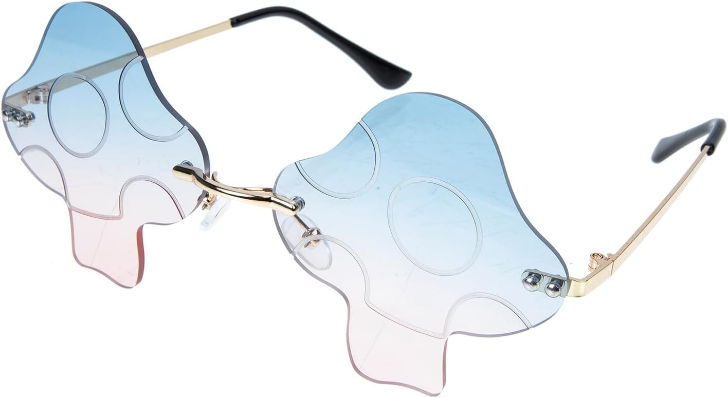 Женские солнцезащитные очки FRCOLOR в форме гриба без оправы, нестандартная оправа с золотистым покрытием и сине-розовыми линзами, аксессуар для вечеринок и модных мероприятий, Sky-blue - The material is safe and durable
Женские солнцезащитные очки FRCOLOR в форме гриба без оправы, нестандартная оправа с золотистым покрытием и сине-розовыми линзами, аксессуар для вечеринок и модных мероприятий, Sky-blue - The material is safe and durable