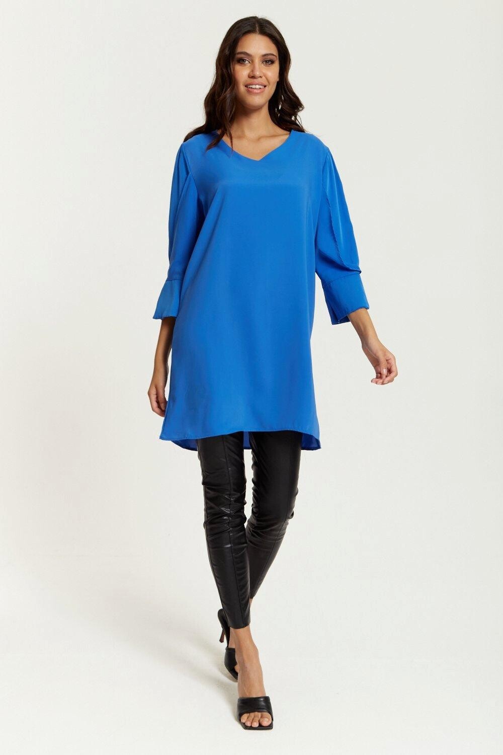 Туника оверсайз с V-образным вырезом и детальными рукавами HOXTON GAL, синий
Туника оверсайз с V-образным вырезом и детальными рукавами HOXTON GAL, синий