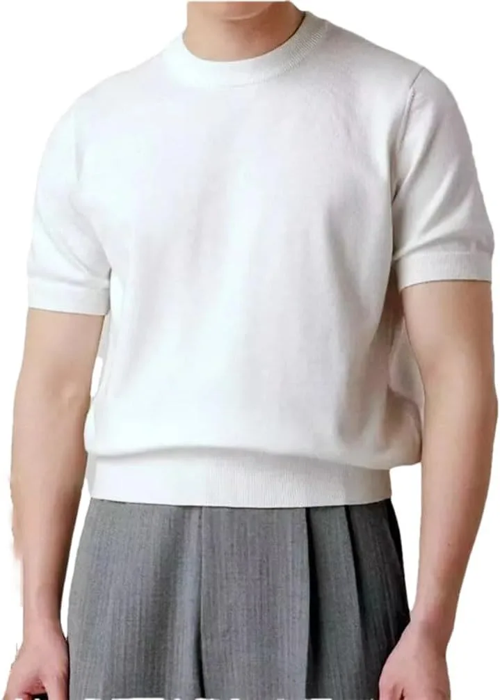 Мужской короткий рукав вязаный свитер круглый вырез
Мужской короткий рукав вязаный свитер круглый вырез