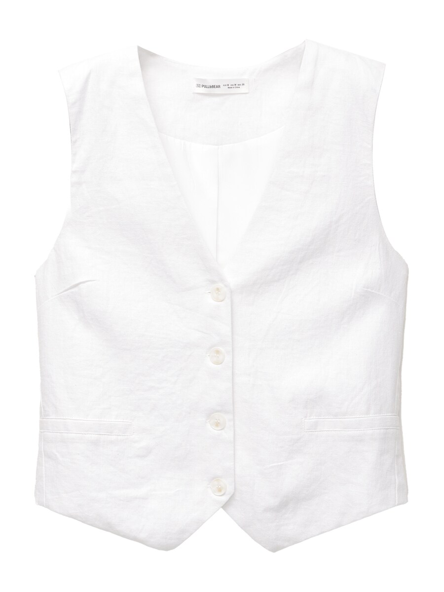 Костюмный жилет Pull&Bear, белый
Костюмный жилет Pull&Bear, белый