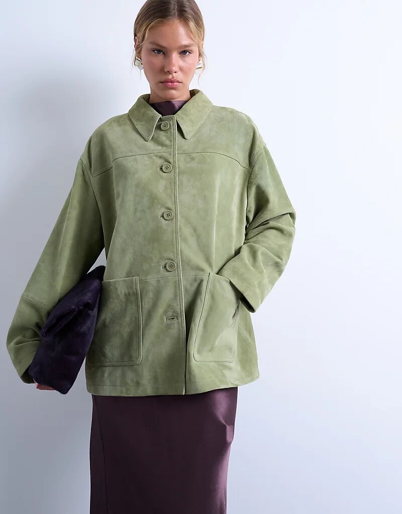 Куртка свободного кроя Topshop из натуральной замши премиум-класса с накладными карманами зеленого цвета
Куртка свободного кроя Topshop из натуральной замши премиум-класса с накладными карманами зеленого цвета