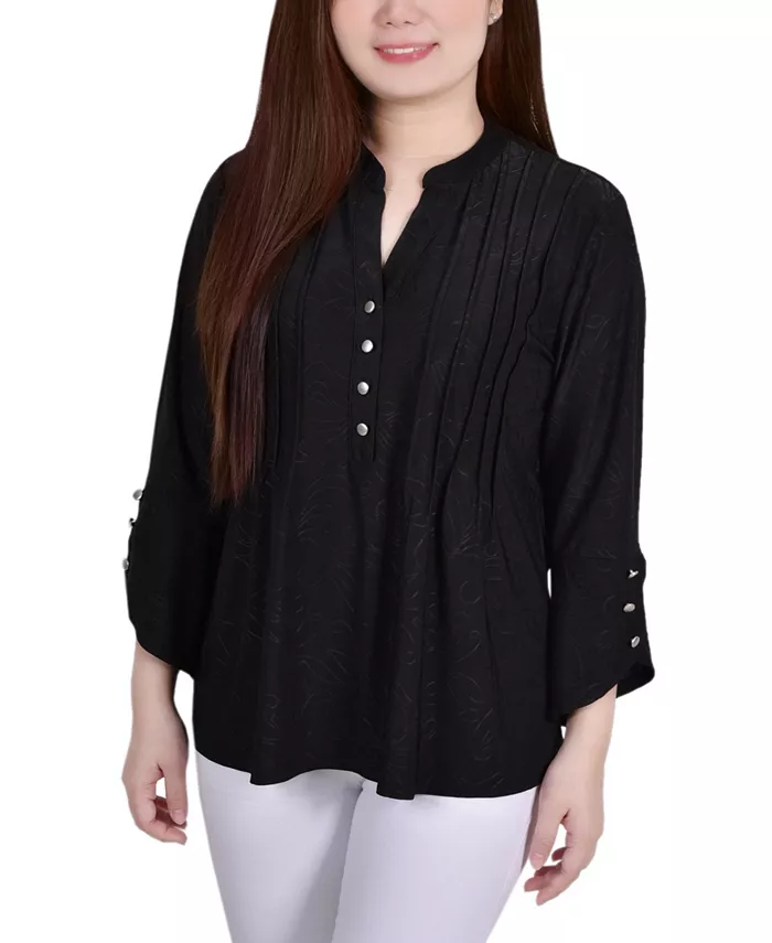 Женский топ с рукавами 3/4, расклешенными рукавами и Y-образным вырезом NY Collection, черный
Женский топ с рукавами 3/4, расклешенными рукавами и Y-образным вырезом NY Collection, черный