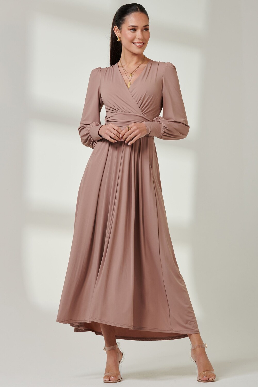 Платье макси из супергладкого трикотажа с лифом оберткой Jolie Moi, розовый
Платье макси из супергладкого трикотажа с лифом оберткой Jolie Moi, розовый