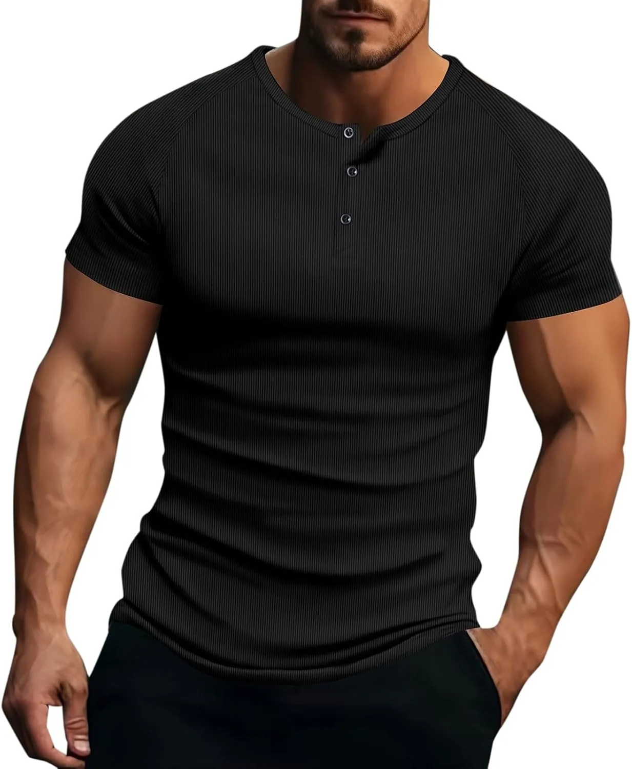 Мужская футболка Henley с коротким рукавом Muscle Fit для тренировок
Мужская футболка Henley с коротким рукавом Muscle Fit для тренировок