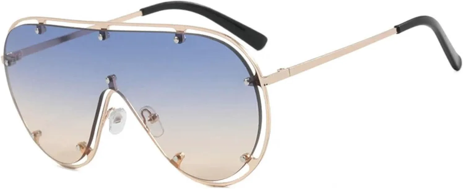 Солнцезащитные очки в стиле панк для женщин и мужчин, роскошные, с металлическим градиентом, для женщин, защита от УФ-излучения UV400 VFDHN, Gold-blueyellow
Солнцезащитные очки в стиле панк для женщин и мужчин, роскошные, с металлическим градиентом, для женщин, защита от УФ-излучения UV400 VFDHN, Gold-blueyellow