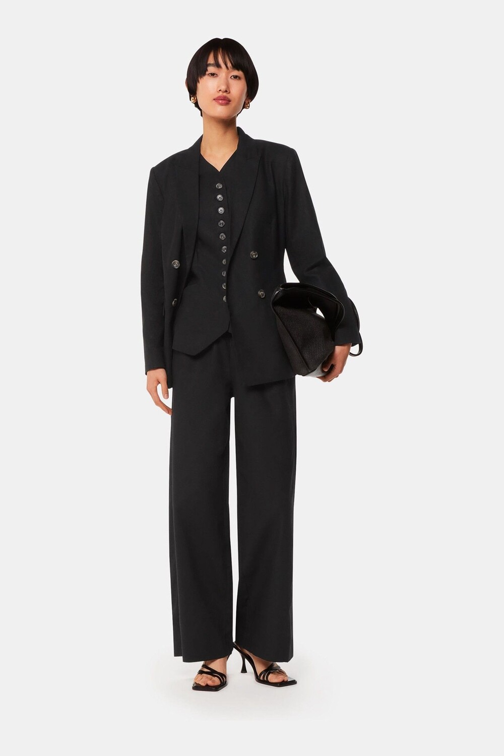 Брюки Lindsey из смесового льна Whistles, черный
Брюки Lindsey из смесового льна Whistles, черный