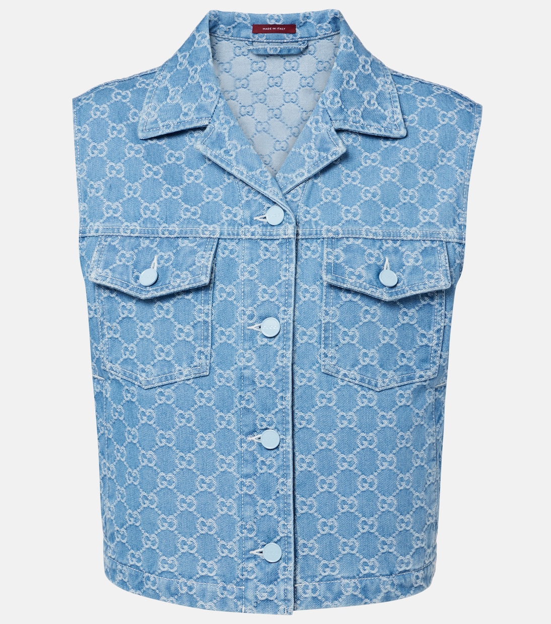Джинсовый жилет GG Gucci, синий 
Джинсовый жилет GG Gucci, синий
