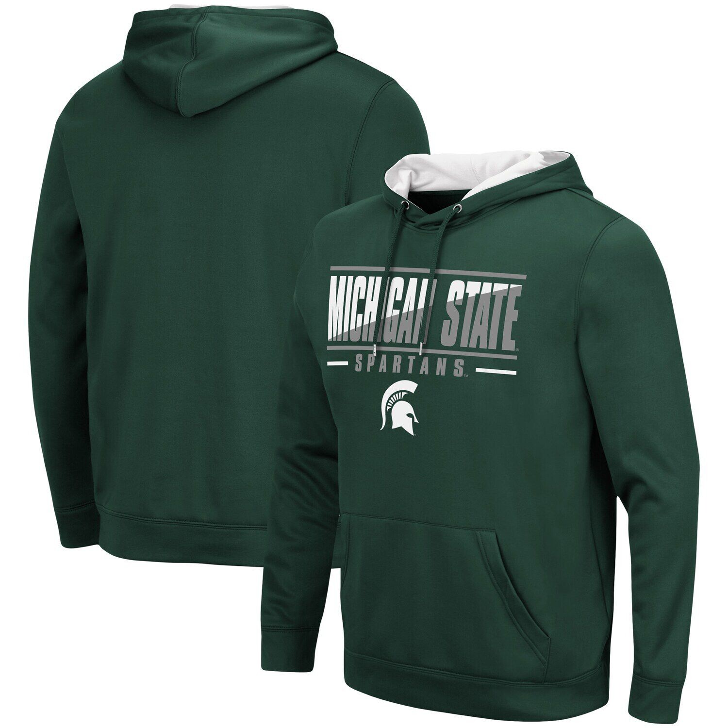 Мужской зеленый пуловер с капюшоном Michigan State Spartans Slash Stack 2.0 Colosseum
Мужской зеленый пуловер с капюшоном Michigan State Spartans Slash Stack 2.0 Colosseum