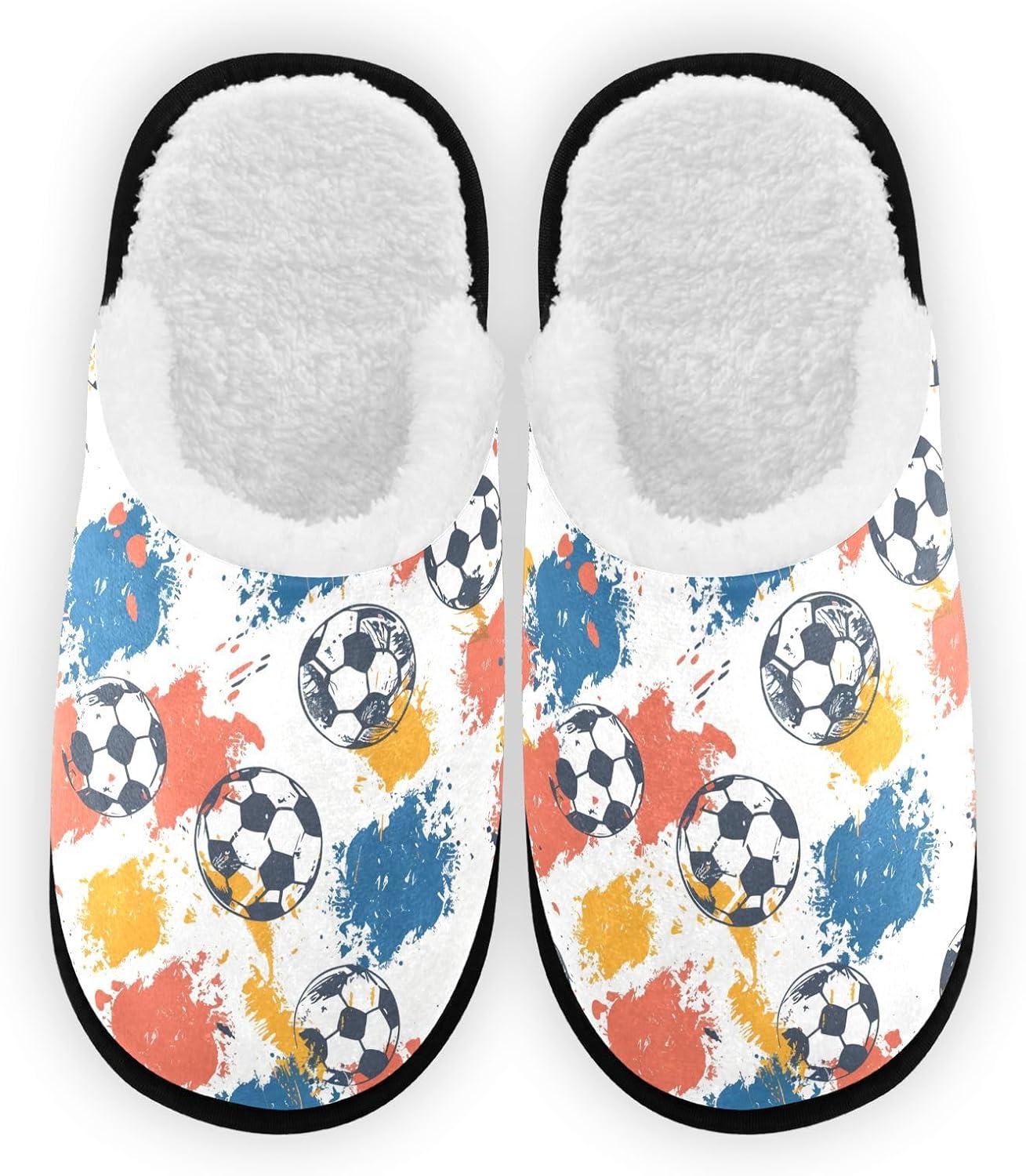 Плюшевые тапочки с футбольным принтом для женщин и мужчин, теплые и удобные, для путешествий и спа-процедур, нескользящие домашние тапочки Fenoche, Multicolor
Плюшевые тапочки с футбольным принтом для женщин и мужчин, теплые и удобные, для путешествий и спа-процедур, нескользящие домашние тапочки Fenoche, Multicolor