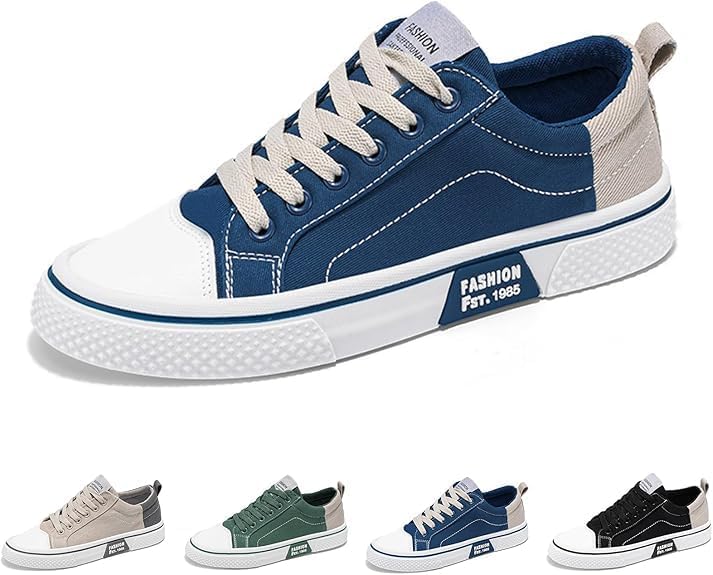 Мужские кеды из канвы, дышащие и удобные для ходьбы - легкие повседневные шнурованные обувь для скейтбординга и уличной моды Bontebian, синий
Мужские кеды из канвы, дышащие и удобные для ходьбы - легкие повседневные шнурованные обувь для скейтбординга и уличной моды Bontebian, синий