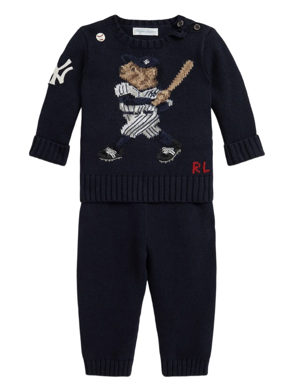 Хлопковый комплект с бейсбольным мотивом POLO RALPH LAUREN KIDS, синий
Хлопковый комплект с бейсбольным мотивом POLO RALPH LAUREN KIDS, синий