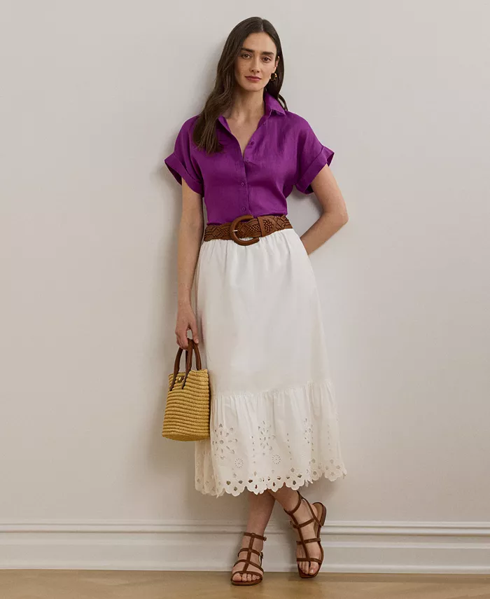 Женская миди-юбка из хлопкового батиста с ажурной строчкой Lauren Ralph Lauren, белый
Женская миди-юбка из хлопкового батиста с ажурной строчкой Lauren Ralph Lauren, белый