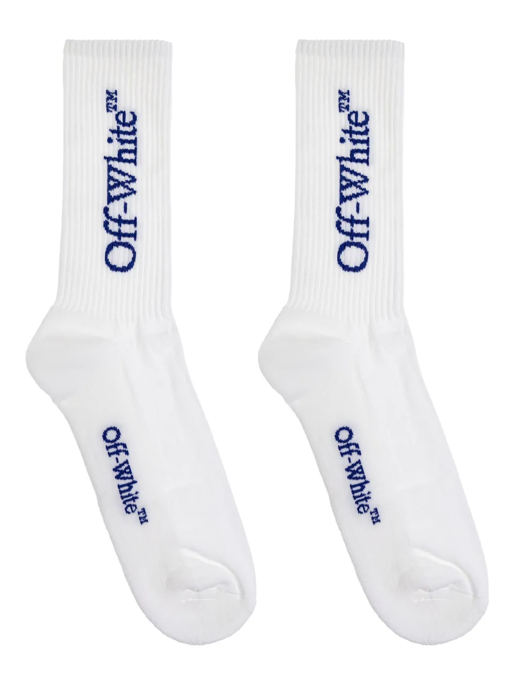 Хлопковые носки с вышивкой логотипа OFF-WHITE, белый 
Хлопковые носки с вышивкой логотипа OFF-WHITE, белый