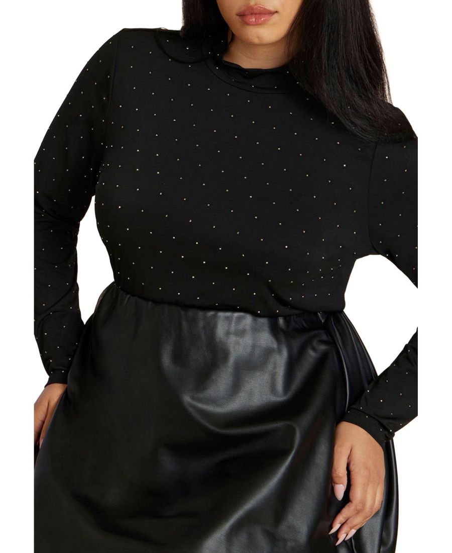 Женская блузка с воротником-стойкой и декором ELOQUII, Black onyx
Женская блузка с воротником-стойкой и декором ELOQUII, Black onyx