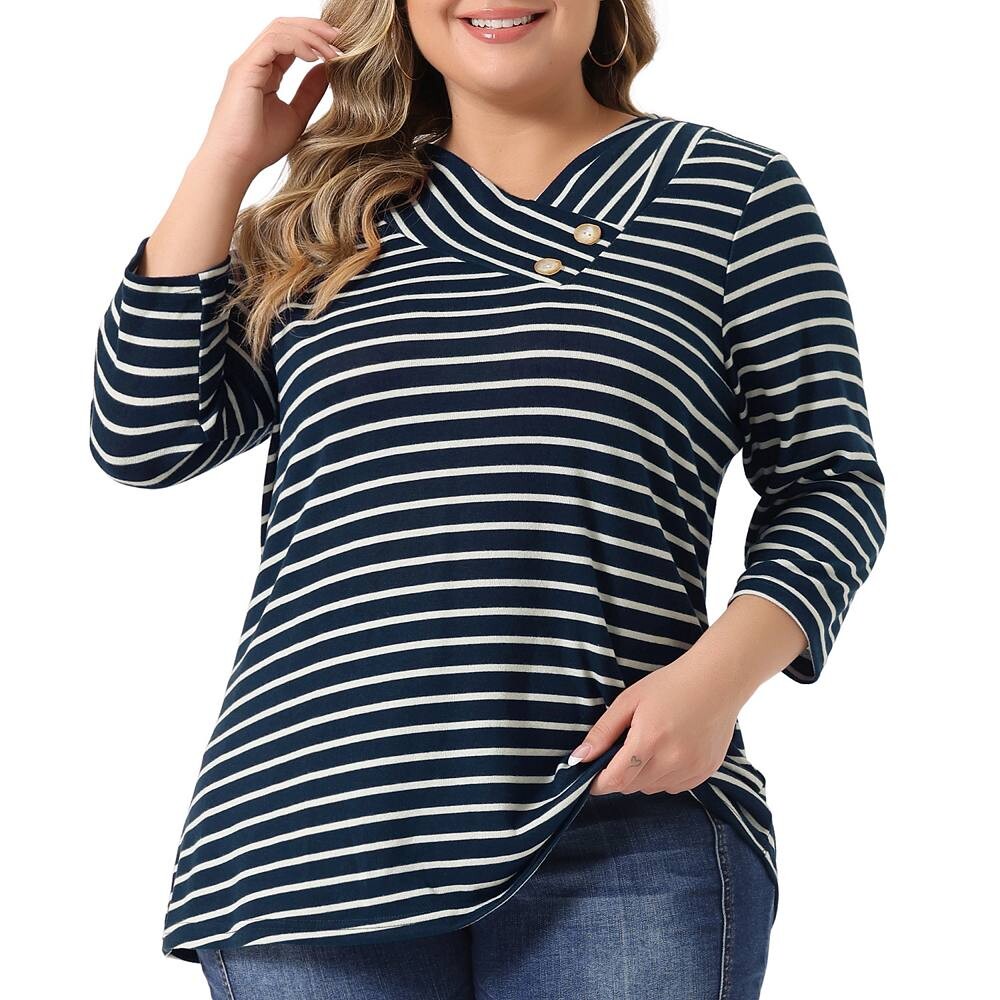 Женский вязаный топ в полоску больших размеров в стиле бохо с рукавами 3/4 и V-образным вырезом Agnes Orinda, цвет Dark Blue
Женский вязаный топ в полоску больших размеров в стиле бохо с рукавами 3/4 и V-образным вырезом Agnes Orinda, цвет Dark Blue