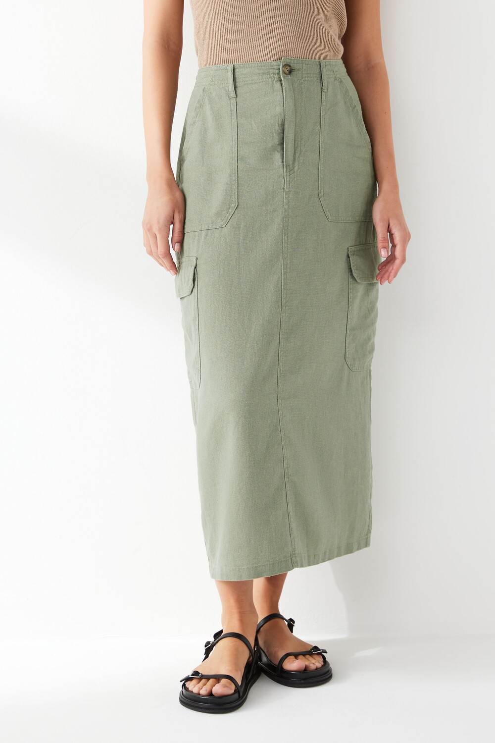 Юбка миди из смесового льна в практичном стиле Only, зеленый
Юбка миди из смесового льна в практичном стиле Only, зеленый