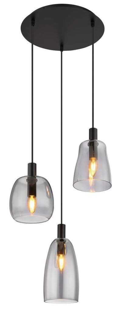 Подвесной светильник Globo Lighting металл черный матовый, черный алюминий, дымчатое стекло, кабель ПВХ черный, высота может быть уменьшена, направление света: вниз, 3 разных стекла, ø: 430 мм, В: 1500 мм, без 3x E14 40 Вт 230 В, серебро
Подвесной светильник Globo Lighting металл черный матовый, черный алюминий, дымчатое стекло, кабель ПВХ черный, высота может быть уменьшена, направление света: вниз, 3 разных стекла, ø: 430 мм, В: 1500 мм, без 3x E14 40 Вт 230 В, серебро