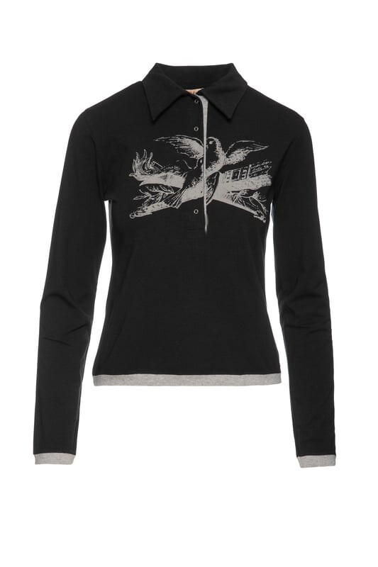 Топ с серым принтом Conquista, черный
Топ с серым принтом Conquista, черный