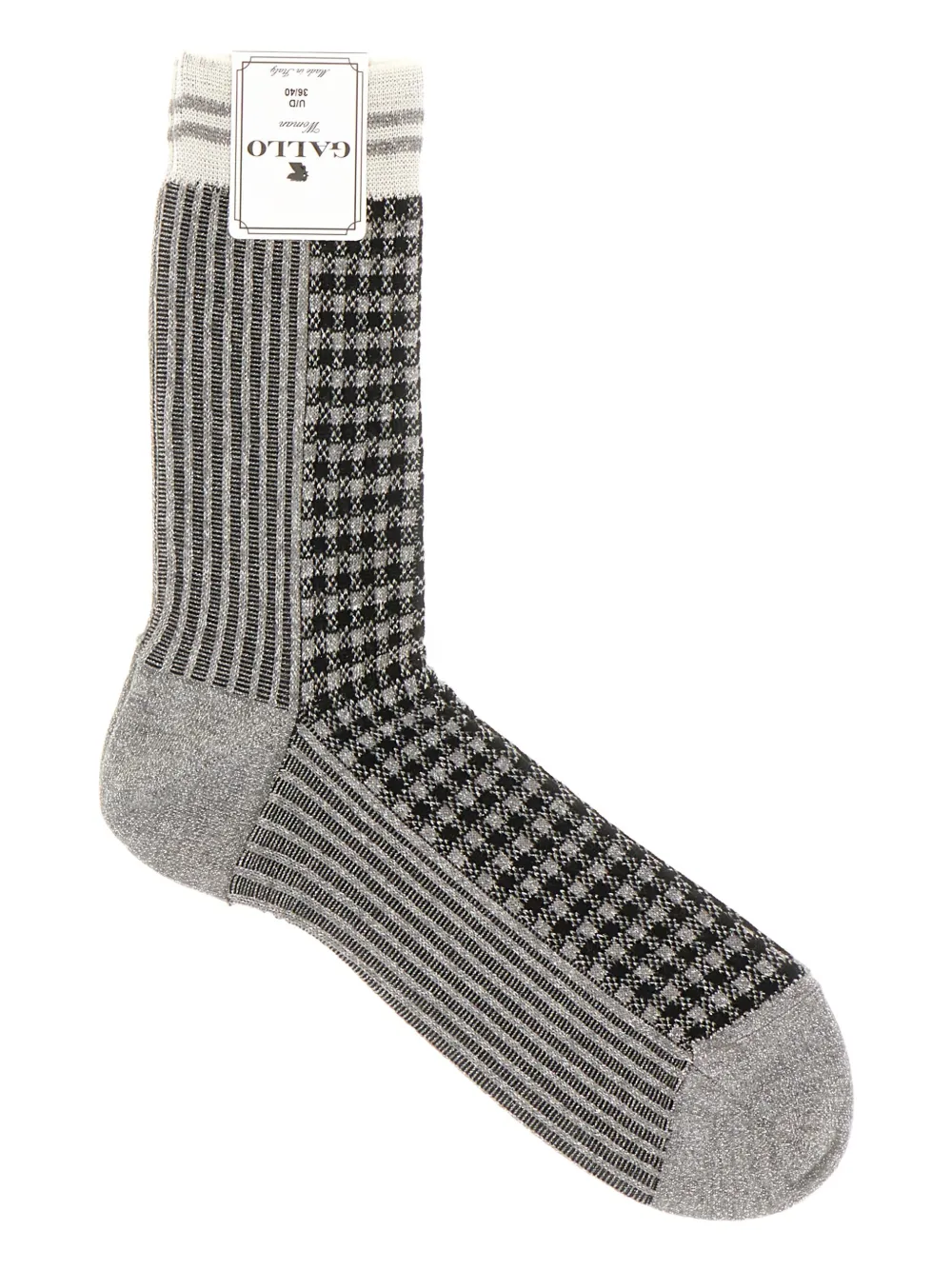 Клетчатые ребристые носки Gallo, серый 
Клетчатые ребристые носки Gallo, серый