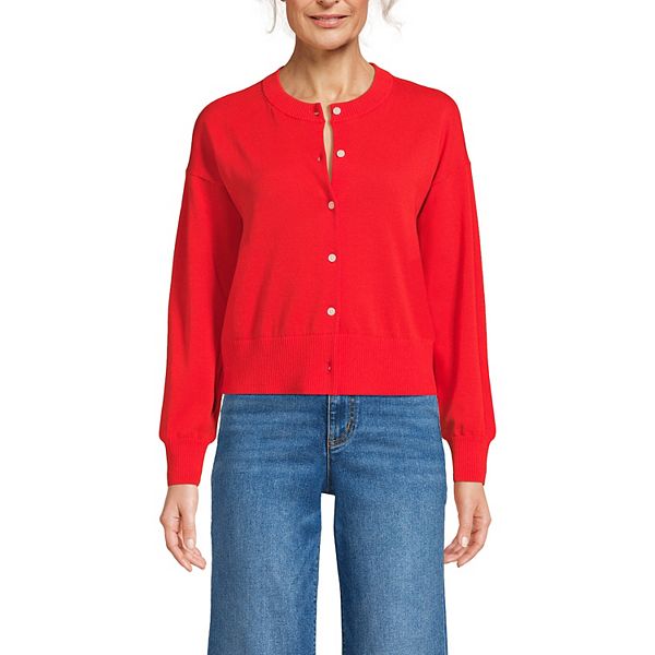 Женский укороченный кардиган с круглым вырезом Lands' End, Coral Red
Женский укороченный кардиган с круглым вырезом Lands' End, Coral Red