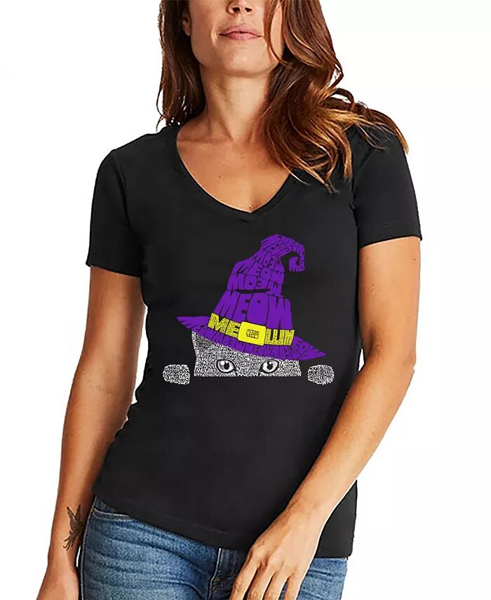 Женская футболка Peeking Witch Cat Word Art с V-образным вырезом LA Pop Art, черный
Женская футболка Peeking Witch Cat Word Art с V-образным вырезом LA Pop Art, черный