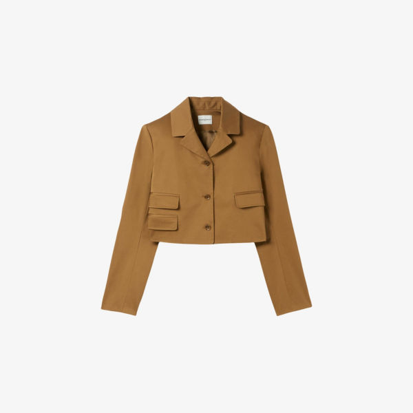 Блейзер Claudie Pierlot с острыми лацканами из смесового хлопка укороченный, коричневый
Блейзер Claudie Pierlot с острыми лацканами из смесового хлопка укороченный, коричневый