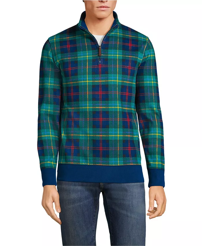 Мужской свитер Bedford Rib с застежкой на четверть Lands' End, зеленый 
Мужской свитер Bedford Rib с застежкой на четверть Lands' End, зеленый