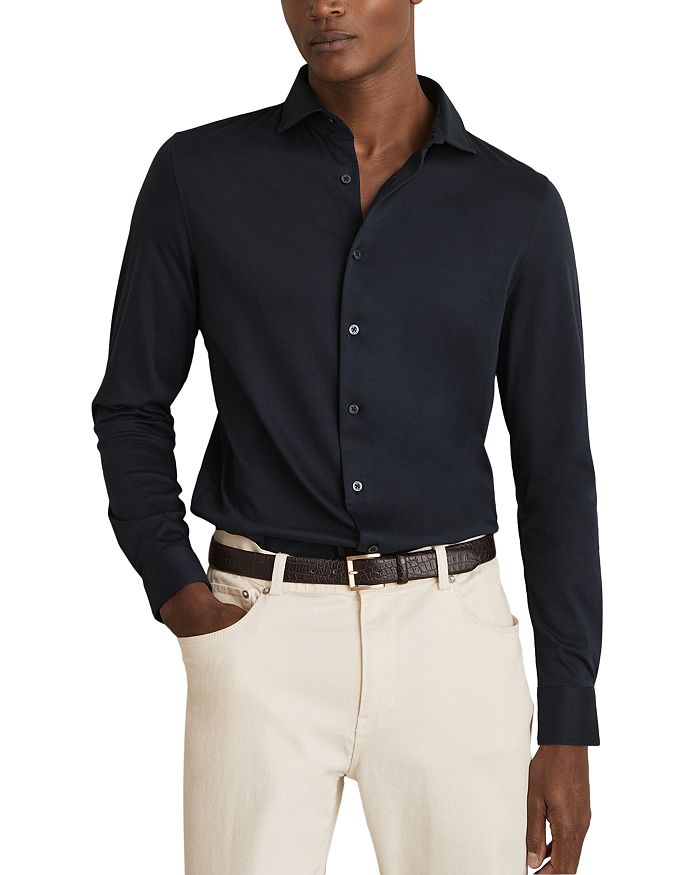 Рубашка из хлопкового джерси с эффектом воздушно-водной отделки Duke REISS, синий
Рубашка из хлопкового джерси с эффектом воздушно-водной отделки Duke REISS, синий