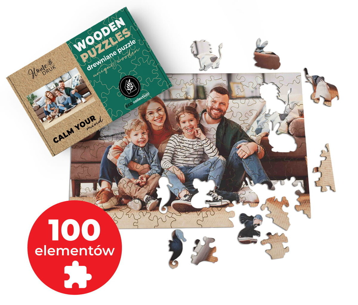 ДЕРЕВЯННЫЙ ФОТОПАЗЛ из ВАШЕГО ФОТО с элементами животных 60х40см 100 шт. HOME DRUK
ДЕРЕВЯННЫЙ ФОТОПАЗЛ из ВАШЕГО ФОТО с элементами животных 60х40см 100 шт. HOME DRUK