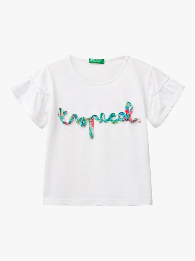 Детская футболка с тропическим принтом и рюшами на рукавах из хлопка Benetton, Optical White
Детская футболка с тропическим принтом и рюшами на рукавах из хлопка Benetton, Optical White