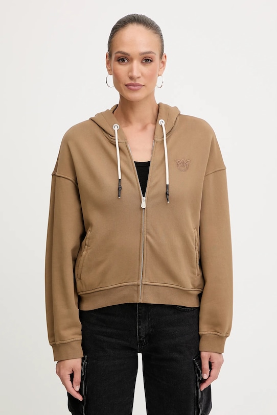 Хлопковая толстовка Pinko, коричневый 
Хлопковая толстовка Pinko, коричневый