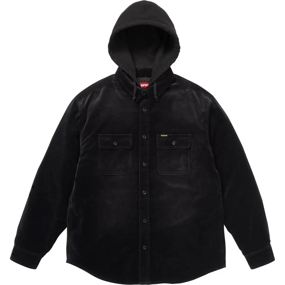 Утепленная стеганая рубашка с капюшоном из вельвета unisex Supreme, черный
Утепленная стеганая рубашка с капюшоном из вельвета unisex Supreme, черный