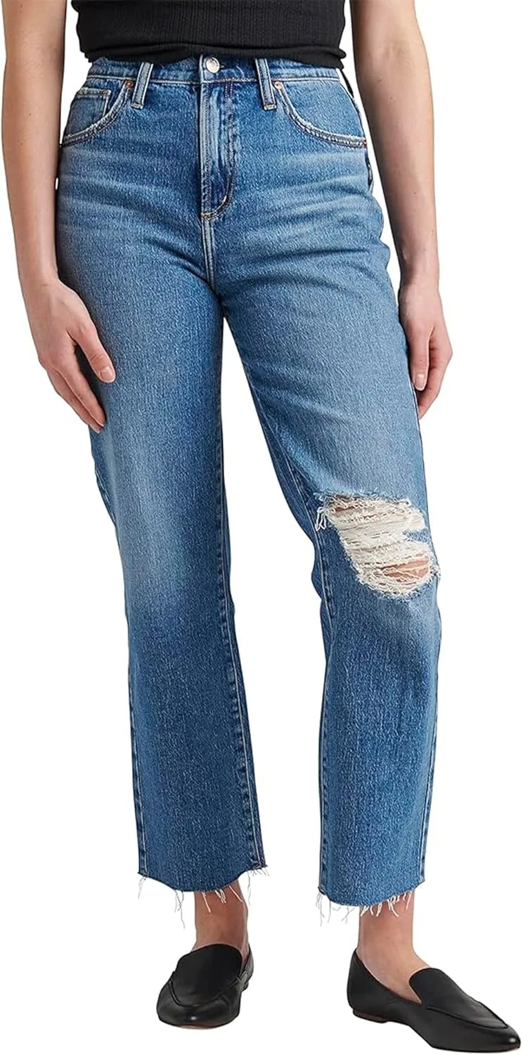 Silver Jeans Co. Женские джинсы с высокой посадкой и прямыми штанинами
Silver Jeans Co. Женские джинсы с высокой посадкой и прямыми штанинами