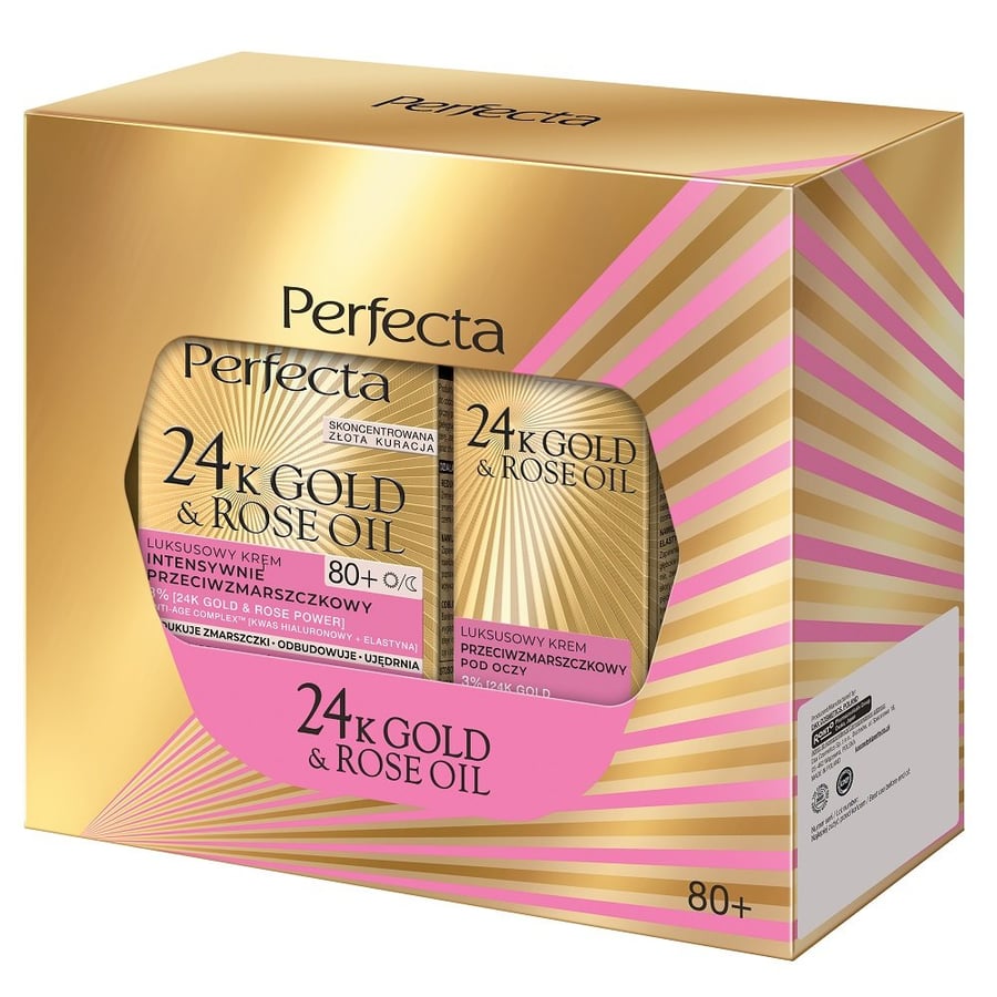 Набор Perfecta 24K Gold & Rose Oil крем для лица 80+ 50 мл + крем для глаз 15 мл
Набор Perfecta 24K Gold & Rose Oil крем для лица 80+ 50 мл + крем для глаз 15 мл