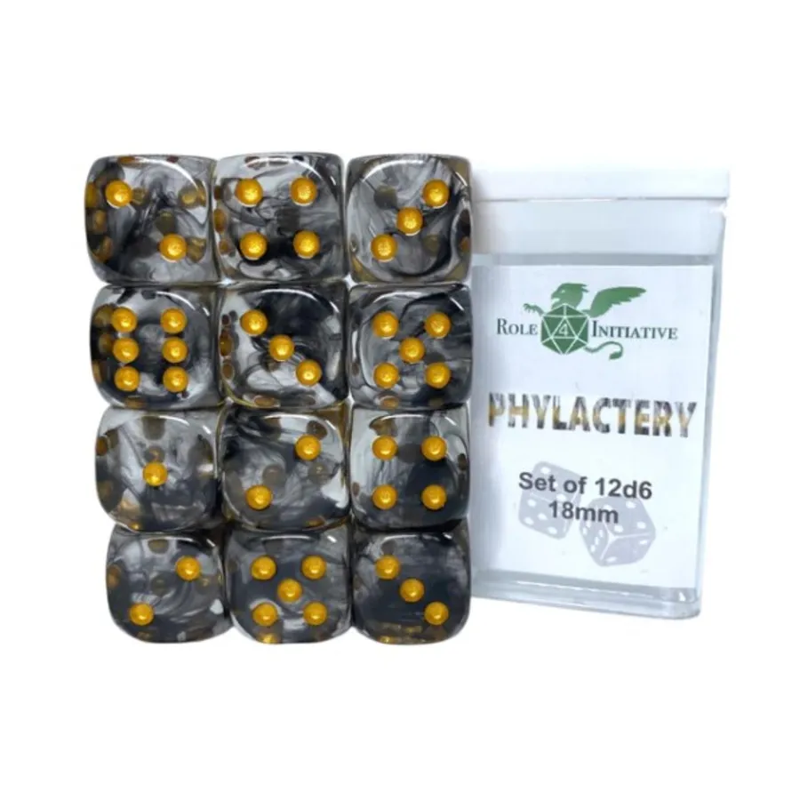 d6 18 мм Филактерия с золотом (12), Game Dice - Diffusion (Role 4 Initiative)
d6 18 мм Филактерия с золотом (12), Game Dice - Diffusion (Role 4 Initiative)