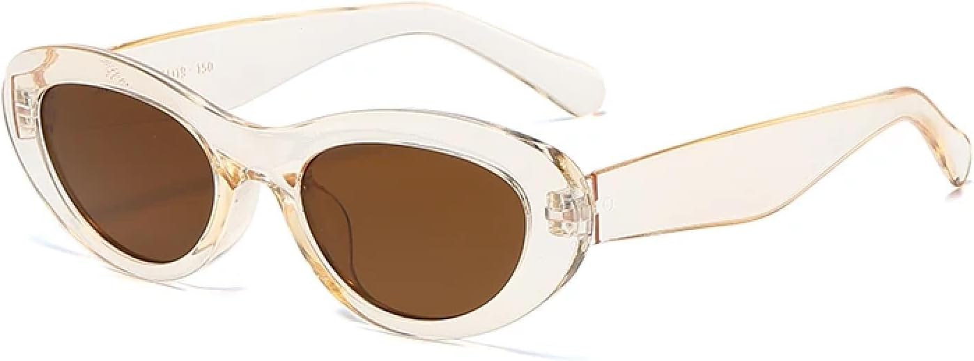 Солнцезащитные очки с защитой от УФ-излучения UV400 | Овальная оправа "кошачий глаз" | Маленькая оправа | Для женщин и мужчин | Для занятий спортом на открытом воздухе и вождения DSVIGF, Clear Brown
Солнцезащитные очки с защитой от УФ-излучения UV400 | Овальная оправа "кошачий глаз" | Маленькая оправа | Для женщин и мужчин | Для занятий спортом на открытом воздухе и вождения DSVIGF, Clear Brown