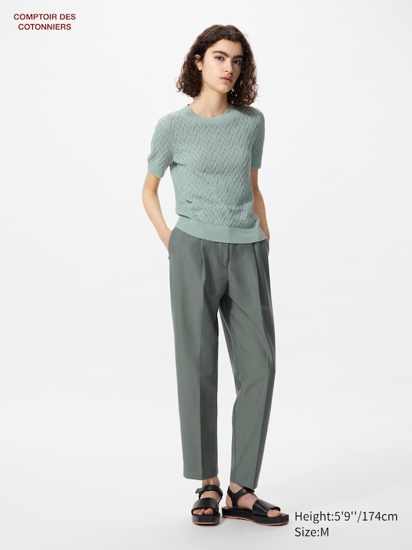 Зауженные книзу брюки из саржевого джерси со складками Uniqlo, зеленый
Зауженные книзу брюки из саржевого джерси со складками Uniqlo, зеленый