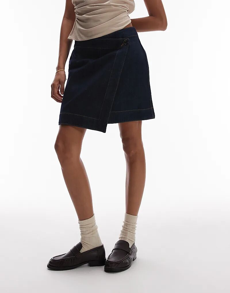 Джинсовая мини-юбка ARKET с запахом темно-синего цвета
Джинсовая мини-юбка ARKET с запахом темно-синего цвета