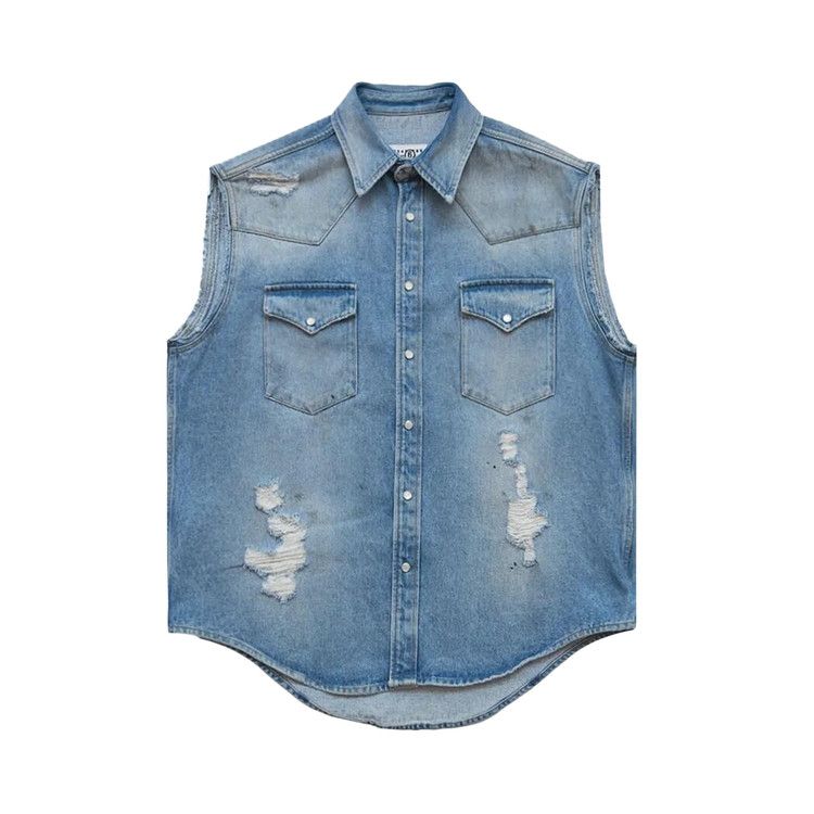 Рубашка MM6 Maison Margiela Sleeveless Distressed Denim Shirt, Blue
Рубашка MM6 Maison Margiela Sleeveless Distressed Denim Shirt, Blue