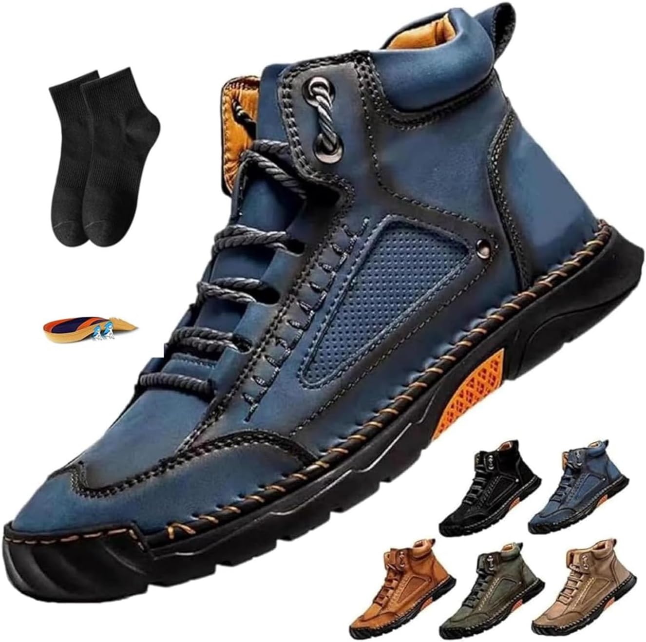 Мужские кожаные ботинки NoworFewer, ортопедическая обувь для мужчин, удобные мужские кожаные ботинки ручной работы - водонепроницаемые, с поддержкой свода стопы, с просторным носком, кожаная обувь для улицы, синий
Мужские кожаные ботинки NoworFewer, ортопедическая обувь для мужчин, удобные мужские кожаные ботинки ручной работы - водонепроницаемые, с поддержкой свода стопы, с просторным носком, кожаная обувь для улицы, синий