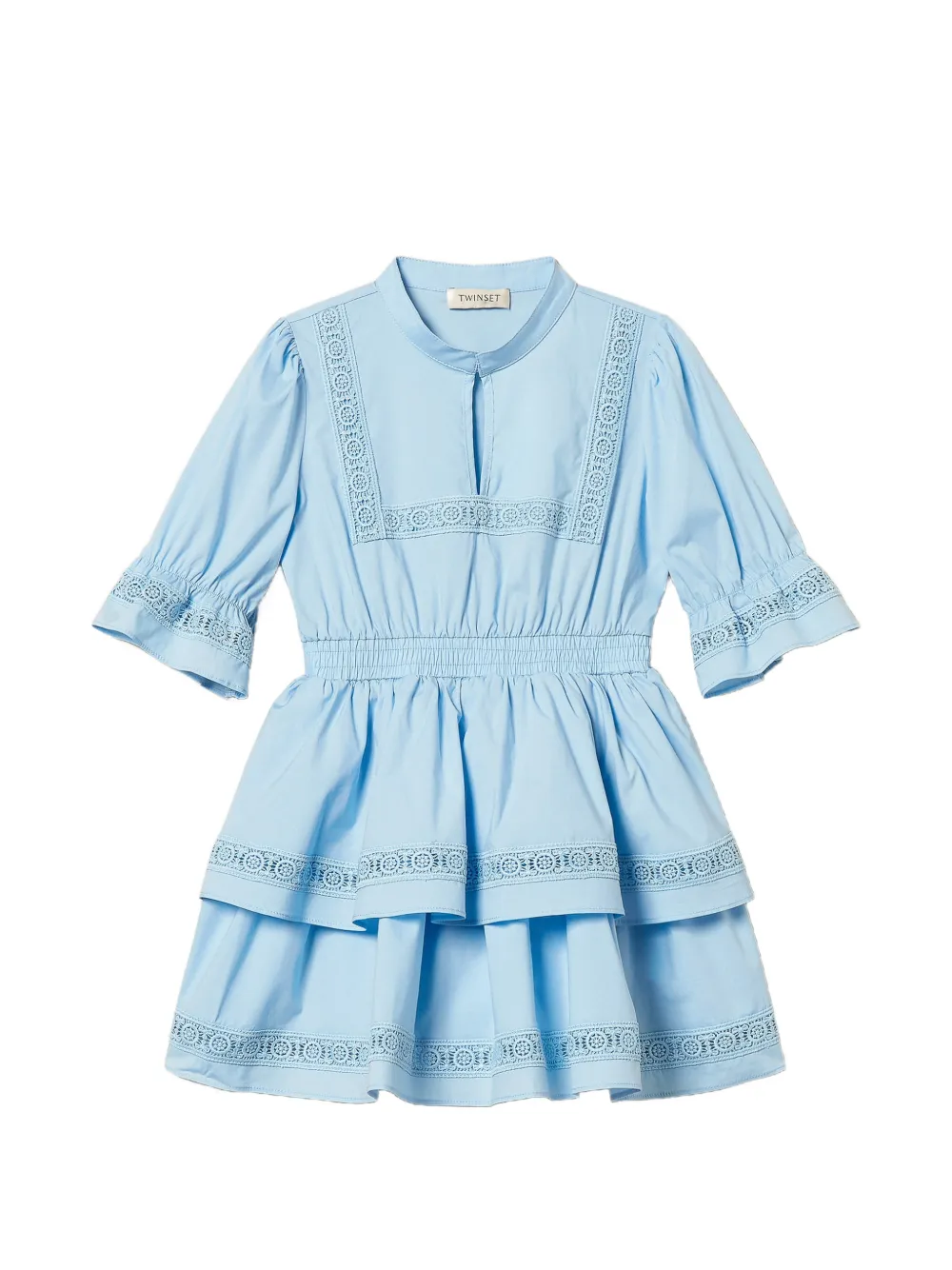 Платье из поплина с кружевной отделкой Twinset Kids, синий
Платье из поплина с кружевной отделкой Twinset Kids, синий