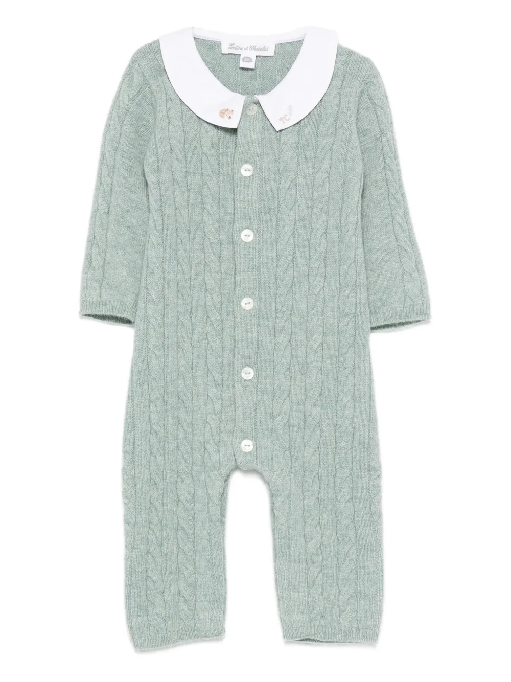 Комбинезон с воротником Питер Пэн из вязанного жгута Tartine Et Chocolat, зеленый
Комбинезон с воротником Питер Пэн из вязанного жгута Tartine Et Chocolat, зеленый