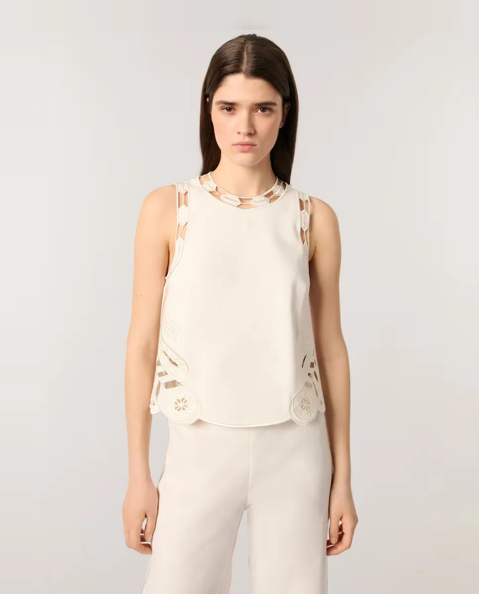 Женский топ без рукавов с вышивкой Maje, белый
Женский топ без рукавов с вышивкой Maje, белый