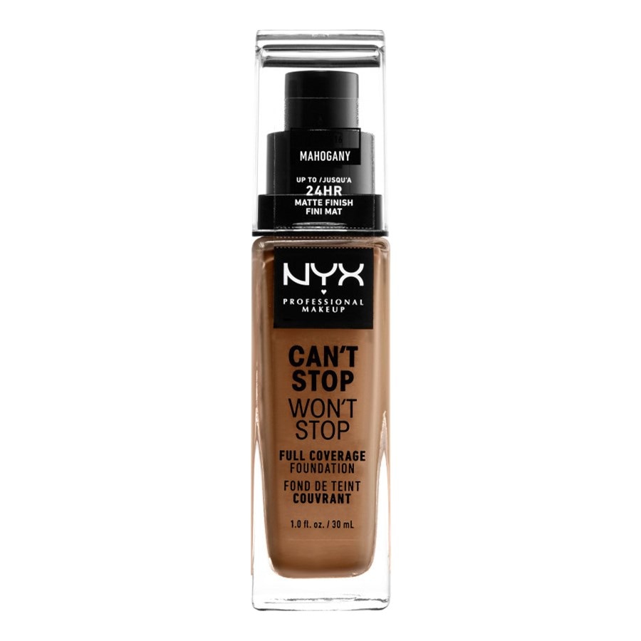 Тональная основа NYX Professional Makeup Can't Stop Won't Stop Foundation, Nr. 29 Mahogany / 30 ml
Тональная основа NYX Professional Makeup Can't Stop Won't Stop Foundation, Nr. 29 Mahogany / 30 ml