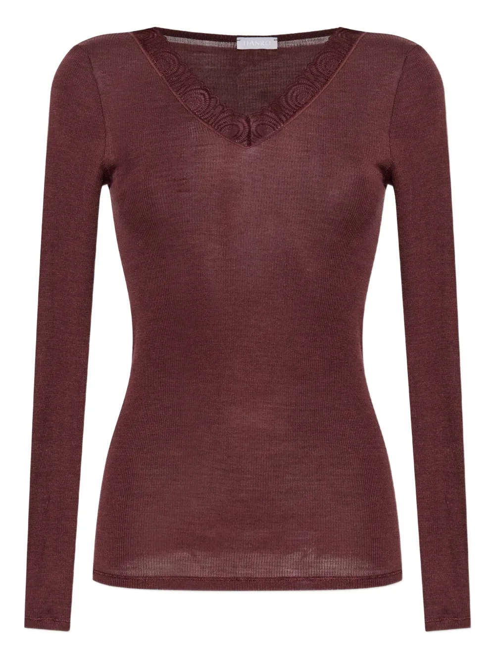 Кружевной топ с V-образным вырезом Hanro, коричневый
Кружевной топ с V-образным вырезом Hanro, коричневый